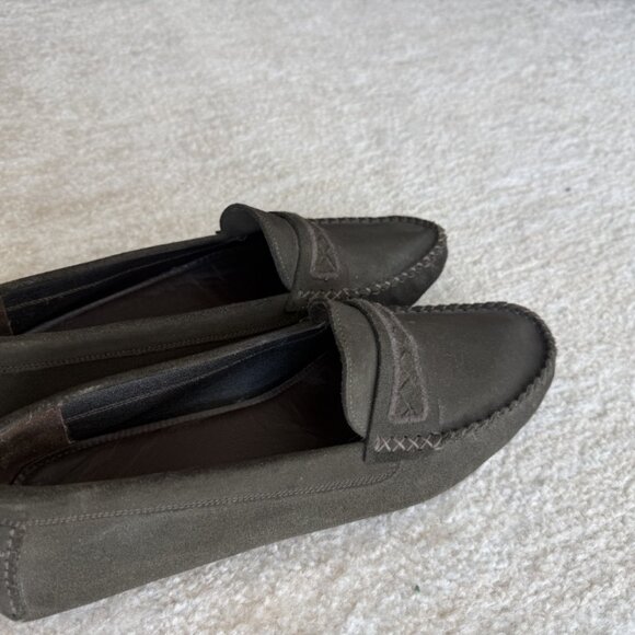 Bottega Veneta Men’s Suede Intrecciato Loafers - 42.5 (US Men\'s 9) - Truffle